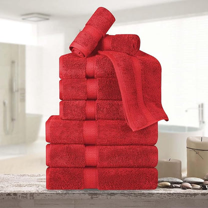 Superior Egyptian Cotton Pile 9 Piece Towel Set, Includes 3 Bath, 3 Hand