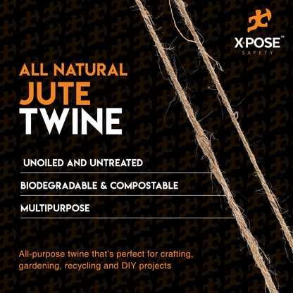 Jute Twine - 3 Ply Brown Roll 150 Feet Natural Jute String for Crafts, Packaging, Wrapping, Decorative Rope Cord for Hanging Ornaments (2 Packs)
