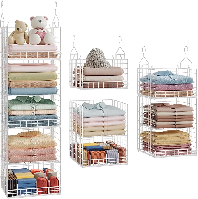 5 Tier Hanging Closet Organizer Separable Hanging Closet Shelves
