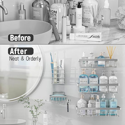 5 Pack Shower Caddy Organizer Rack Shelf