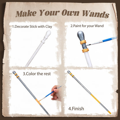 ColoPlay 53 PCS Wizard Magic Wand Making Kit DIY Crafts for Kids Adult Wizard Wand Birthday Party, Christmas, Halloween Party Favors