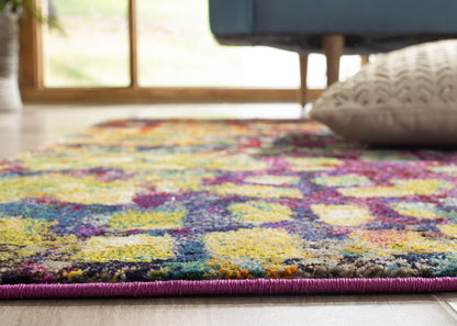 SAFAVIEH Monaco Collection Runner Rug - 2'3" x 16', Pink & Multi, Boho Chic Abstract Watercolor Design, Non-Shedding & Easy Care, Ideal for High Traffic Areas in Living Room, Bedroom (MNC225D)