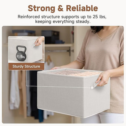 StorageWorks Foldable Shelf Organizer Bins, Closet Storage Baskets