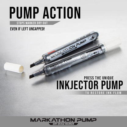 Pentel Markathon Pump Dry Erase Marker, Chisel Tip, Green Ink, 12 Pack (MWL6SX-D)