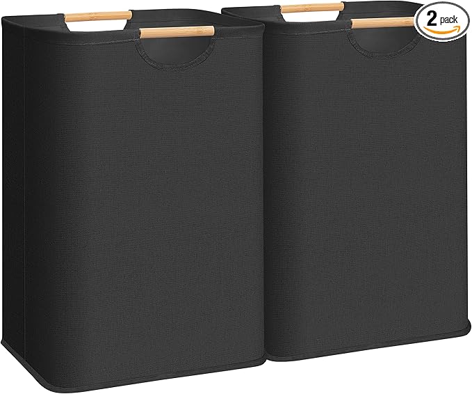 STORAGE MANIAC 2-Pack Large Laundry Hamper, 80L Collapsible Laundry Basket