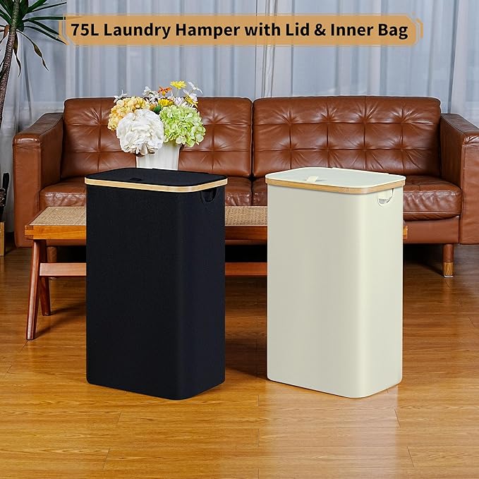 75L Slim Laundry Hamper, Narrow Laundry Basket