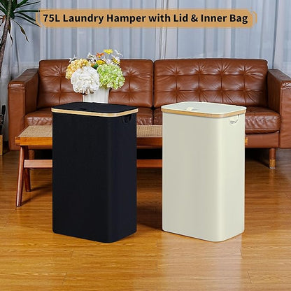 75L Slim Laundry Hamper, Narrow Laundry Basket