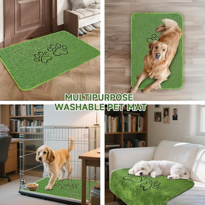 Homimp Washable Pee Pads for Dogs, 2 Pack Super Absorbent Waterproof and Leak-Proof Reusable Dog Pee Pads, Upgrade Non-Slip Puppy Potty Training Pads for Home or Travel Quick Dry, Green 24"×36"