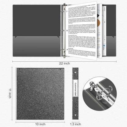 EYROZILL 3 Ring Binders 1 Inch Back to School Supplies Glitter Three Ring Binder to Hold 300 Sheets, Black
