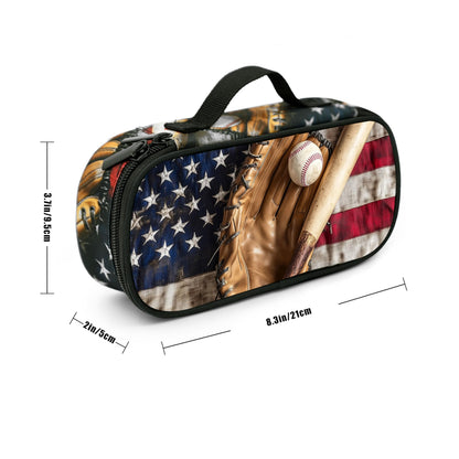 Droerfes Baseball Flag Pencil Case Pencil Pouch Large Capacity Pen Bag School Office Organizer Stationery Storage Box For Girls Boys Teen Kids