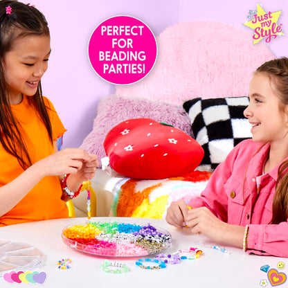 Just My Style Rainbow Bead Spinner, DIY Bracelet Making Kit with Swiveling Bead Case, Includes Over 1,000 Beads for Bracelet Making, Elastic, and More