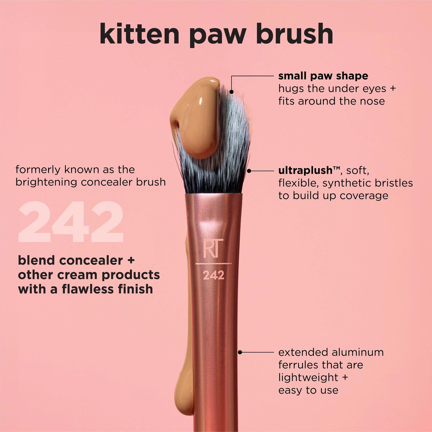 Real Techniques Matte & Merry Ultimate Blending 4 Piece Holiday Gift Set, Foundation Makeup Sponge, Dual-Sided Powder Puff, & 2 Makeup Brushes, Kitten Paw Brush, Stocking Stuffer, Limited Edition