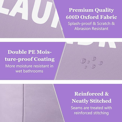 95L Folding Laundry Basket, Large Laundry Hamper