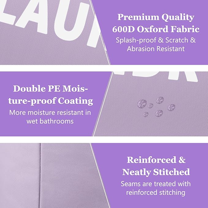 95L 3Pack Large Laundry Hamper, Foldable Laundry Basket