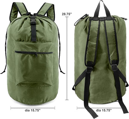 BeeGreen Moss Green Laundry Backpack Bag w Adjustable Shoulder Straps String