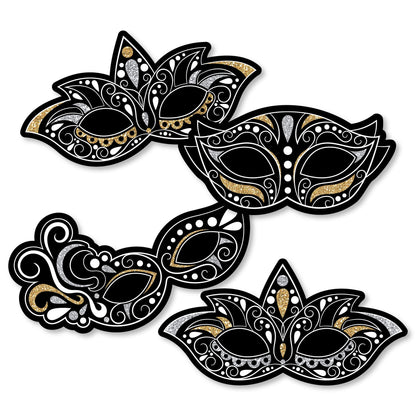 Big Dot of Happiness Masquerade - Decorations DIY Venetian Mask Party Essentials - Set of 20