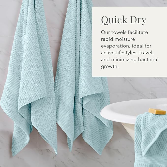 NY Loft 100% Cotton Towel Set 6 Piece | Super Soft & Absorbent Quick-Dry 2 Bath