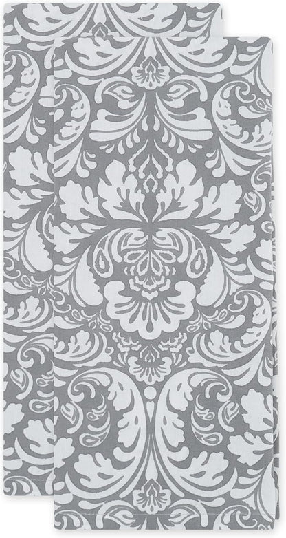 DII Cotton Dish Towel Set Damask Print