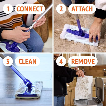 Amazon Basics Wet & Dry Sweeper Kit, 1 Sweeper Handle, 7 Heavy Duty Dry Floor