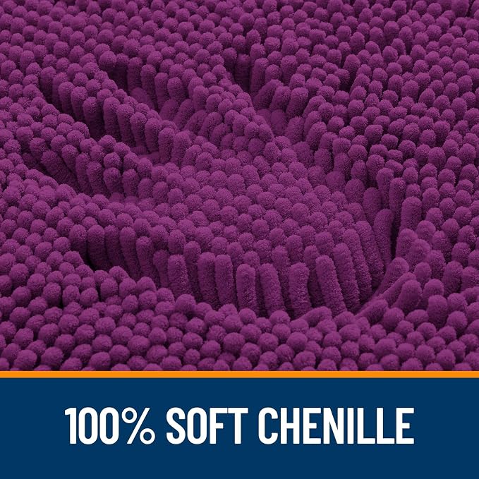 OLANLY Large Bathroom Rugs 47x32, Extra Soft Absorbent Chenille Bath Rugs, Rubber Backing Quick Dry, Machine Washable Bath Mats for Bathroom Floor, Tub and Shower, Home Decor Accessories, Purple