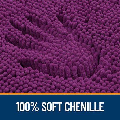 OLANLY Bathroom Rugs 30x18, Extra Soft Absorbent Chenille Bath Rugs, Rubber Backing Quick Dry, Machine Washable Bath Mats for Bathroom Floor, Tub and Shower, Home Decor Accessories, Purple