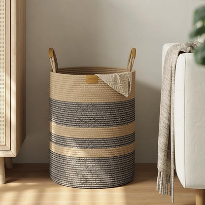 62L Striped Laundry Hamper