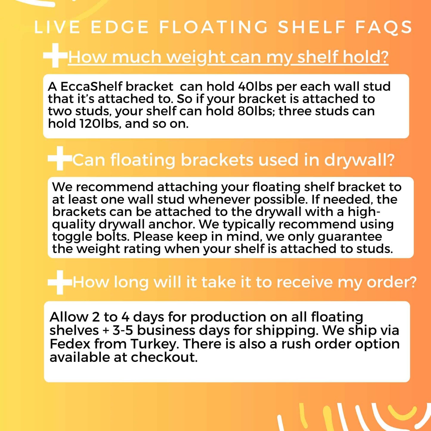 Ahşap Habitat Rustic Live Edge Floating Shelves for Wall, Solid Wood Floating Shelf for Room Wall, Natural Wood Shelves for Bathroom, Floating Real Walnut Wood Shelf (24'' x 6'')