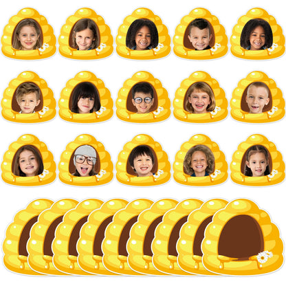 gisgfim 80Pcs Bee Hive Cutouts Summer Honey Bee Hive Decorations Bulletin Board Honey Daisy Paper Cut-Outs Classroom Decor for Boy Girl DIY Craft Photo Wall Kindergarten Preschool Party Favor Supply