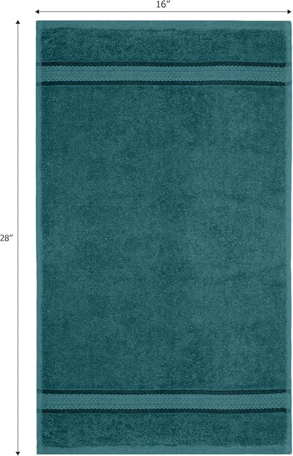 Cotton Craft Ultra Soft 6 Pack Hand Towels 16x28 Teal Weighs 6 Ounces Each