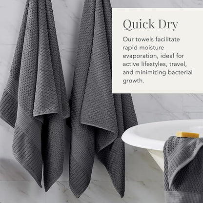 NY Loft 100% Cotton Towel Set 6 Piece | Super Soft & Absorbent Quick-Dry 2 Bath