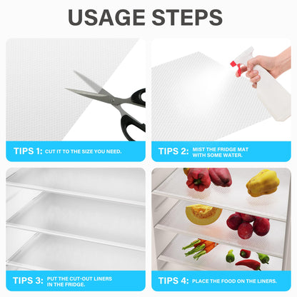 Login Life 12 Pcs Refrigerator Liners for Glass Shelves Washable and Cuttable，Waterproof Oilproof，Suitable for Non-Adhesive Shelf or Drawer Liner，Easy to Clean, Ideal Household Essentials