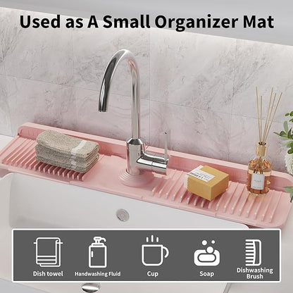 WAFT YEARN 24X5 Inch Silicone Durable Faucet Mat Kitchen Sink Splash Guard