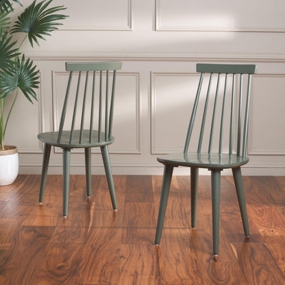 SAFAVIEH Furniture - Burris Side Chair Set of 2 - Dusty Green - Solid Wood - Modern Clean-Line Design - Ideal for Dining Room, Kitchen, Living Room, 17.7" Seat Height (AMH8511H-SET2)