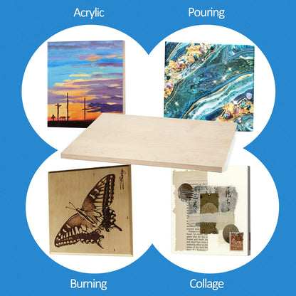 Unfinished Birch Wood Canvas Panels Kit, Falling in Art 2 Pack of 18x24’’ Studio 3/4’’ Deep Cradle Boards for Pouring Art, Crafts, Painting, and More