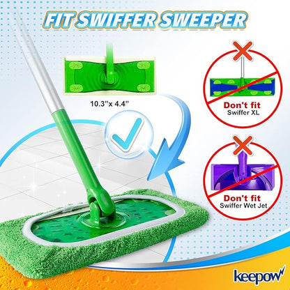 KEEPOW Reusable Microfiber Mop Pads
