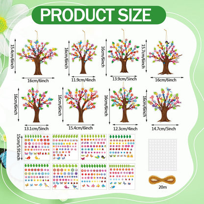 Watersay 48 Sets Spring Tree Craft Kits for Kids Bird Butterfly DIY Tree Spring Art Craft Ornaments for Preschool Home Easter Party Art Activities Decoration