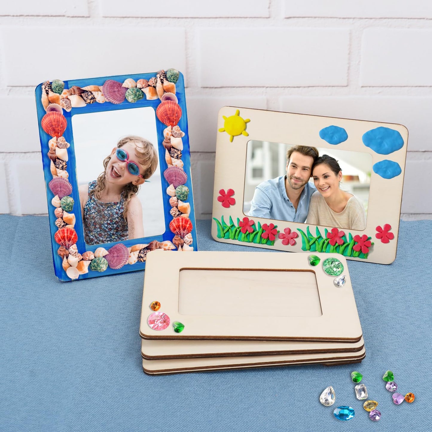 GNIEMCKIN 35 PCS 3.16 x 4.7 Inch Wooden Picture Frames, Unfinished Solid Wood Photo Frames for Crafts, Perfect for DIY Painting and Decorative Projects