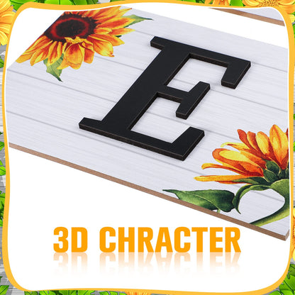 Threan 59 Inch Sunflower Welcome Signs Wooden Porch 3D Welcome Hanging Wall Rustic Wooden Signs with 7 Sunflower Panels Farmhouse Front Porch Summer Outdoor Decor Home Kitchen Garden