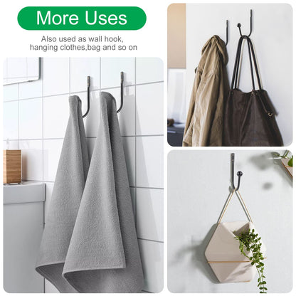 Curtain Holdbacks, 4pcs Curtains Holder Wall Mounted Drapery Tiebacks Retro Window Hook for Home Decor, Matte Black