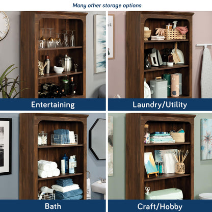 Sauder Select 5-Shelf Bookcase, in a Grand Walnut Finish