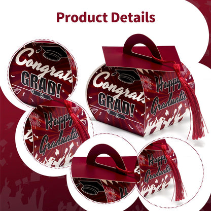 COTOPHER 36 Pcs Graduation Cap Gift Boxes with Tassel, Class of 2026 Graduation Candy Boxes Centerpieces for Tables Party Decorations, Mini Treat Chocolate Box Graduate Favors Supplies