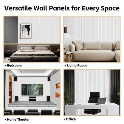 RITOLLO 6 Pack Acoustic Wall Panels, 47.2X23.6X0.4 inch Decorative Self-Adhesive Soundproof Panels, Sound Dampening Panels for Home Studio Office, White(White,6)