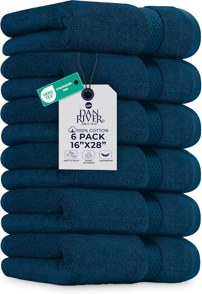 DAN RIVER 6-Pack Premium Hand Towels