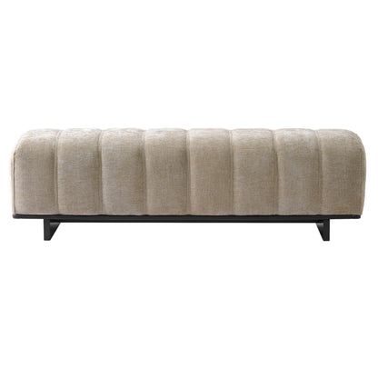 Christopher Knight Home Lamie Chenille Upholstered Dining Bench, Wooden Entryway Bench, Long Sofa Footstool for Living Room, Bedroom End of Bed Bench, Oatmeal+Black