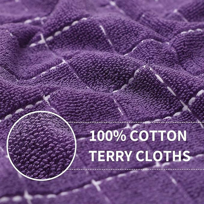 Homaxy 100% Cotton Terry Kitchen Towels, Checkered Designed, Soft and Super