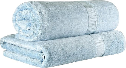 SUPERIOR Egyptian Cotton Pile Bath Sheet Set of 2, Ultra Soft Luxury Towels