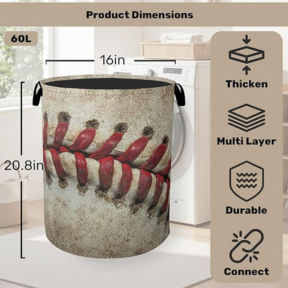 Baseball Laundry Basket with Handles