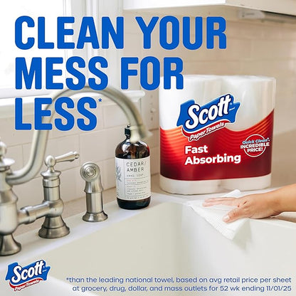 Scott Paper Towels, Choose-A-Sheet, 6 Double Rolls = 12 Regular Rolls