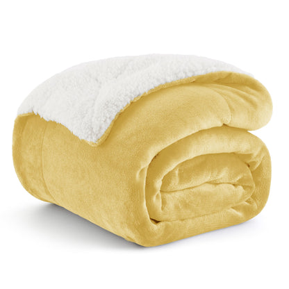 Bedsure GentleSoft Sherpa Fleece Blankets Queen Size for Bed - Thick and Warm, Soft Fuzzy Plush Queen Blanket for Winter, Grey, 90x90 Inches