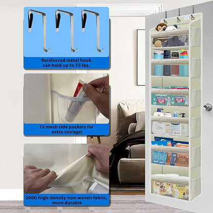 over the door organizer, Solid Bamboo Board 6-Tier Heavy Duty 75LB, 12 Side